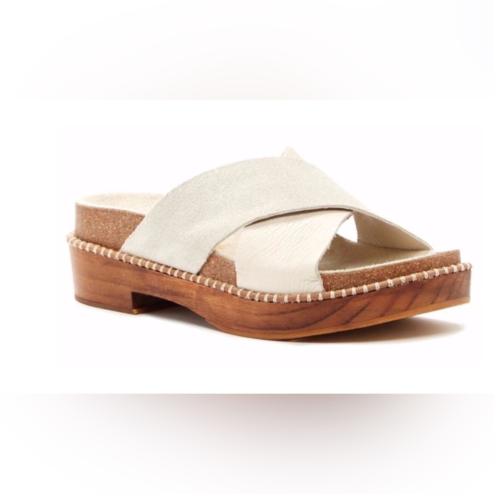 Free People Cream Brickell Slide Sandal